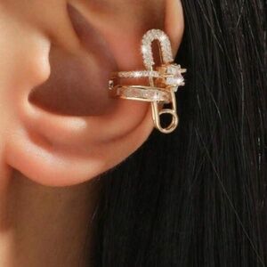 Gold Safety Pin 1pc Ear Cuff Ear Statement Ear Jewelry
